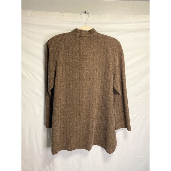 Vintage Joseph Ribkoff Big Button Front Swing Jacket Preppy Casual Brown Size 8 - Picture 2 of 4